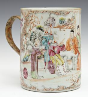 Appraisal: Chinese Export Tankard early th c with gilt a Chinese