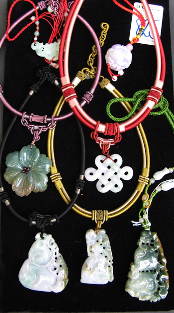 Appraisal: COLLECTION OF SEVEN CHINESE JEWELRY PIECES six pendant necklaces of