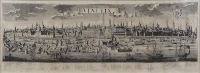 Appraisal: Antique Panoramic Engraving VENETIA After Georg Balthasar Probst In two