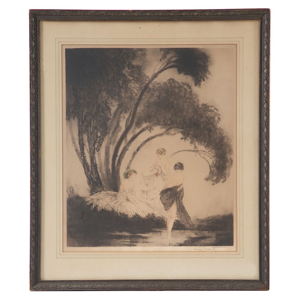 Appraisal: Louis Icart Bathers French - Etching pencil signed Louis Icart