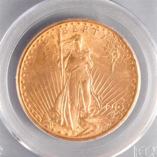 Appraisal: United States St Gaudens gold double eagle S MS- in