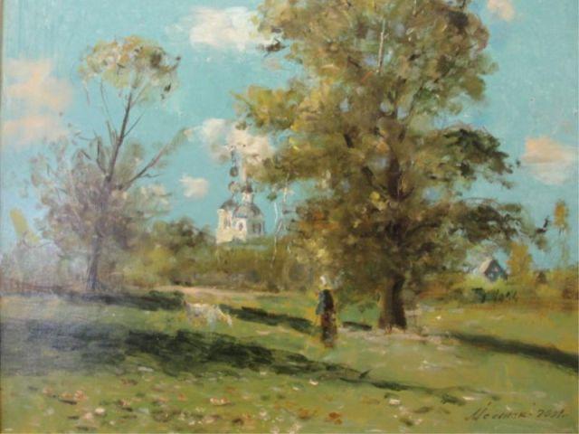 Appraisal: ISAENOK Nikolay Signed Impressionistic Oil on Canvas From a North