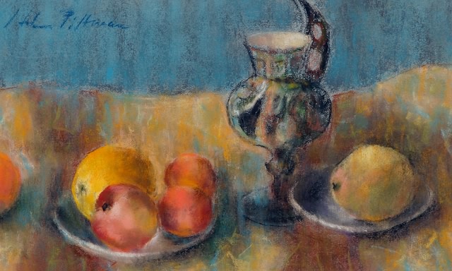 Appraisal: Still life with fruit pastel x SUL Hobson Pittman Artist