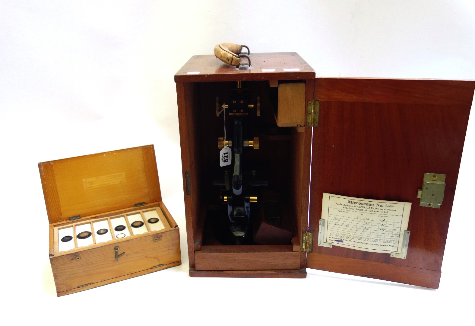 Appraisal: A Watson Sons 'Service' microscope gilt and black lacquered No