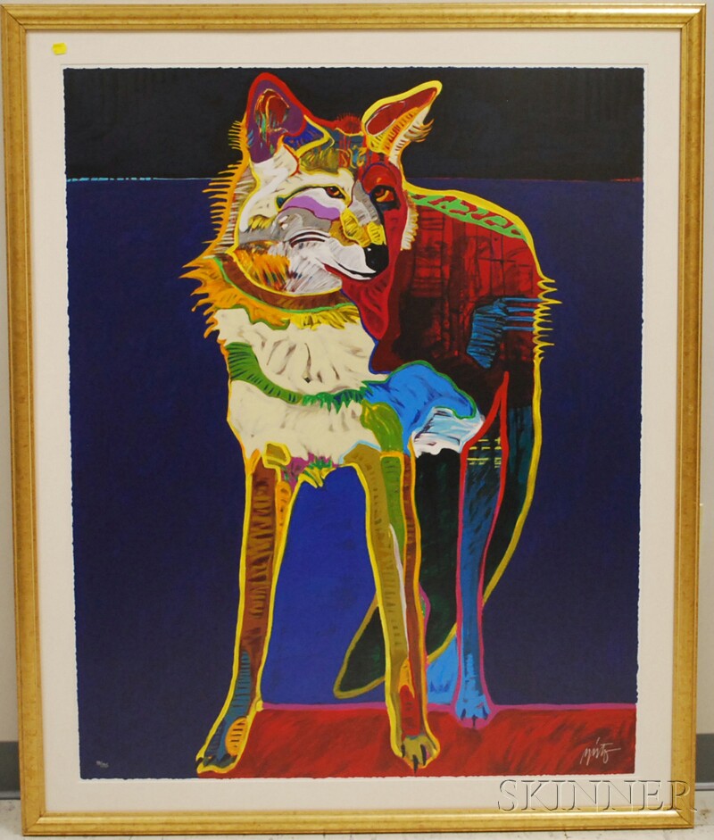 Appraisal: John W Nieto American b Three Screenprints Wolf and Coyote