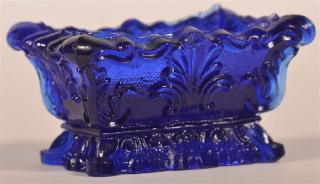 Appraisal: Very Rare Boston Sandwich Cobalt Salt Dish Very Rare Boston