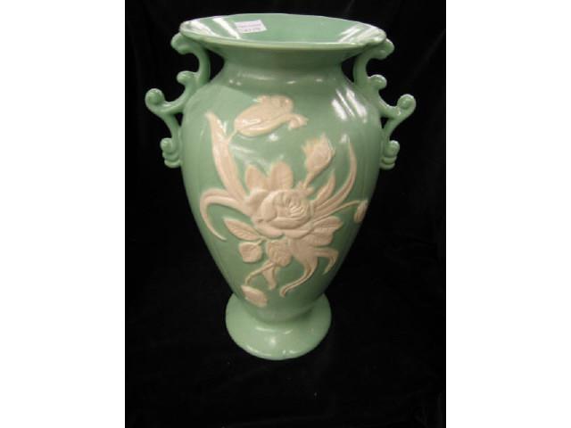 Appraisal: Weller Art Pottery Floor Vase floral on green