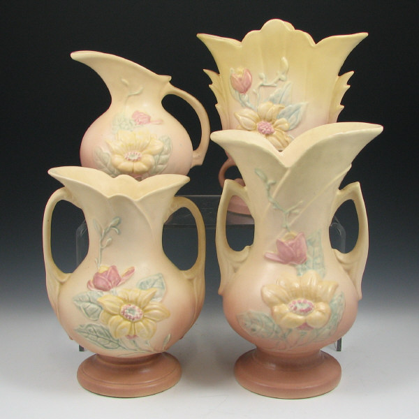 Appraisal: Hull Magnolia Matte - Vases Pitcher Lot of four Magnolia