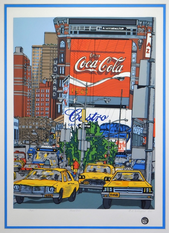 Appraisal: CINDY WOLSFELD NEW YORK CITY TAXI LITHOGRAPH United States b