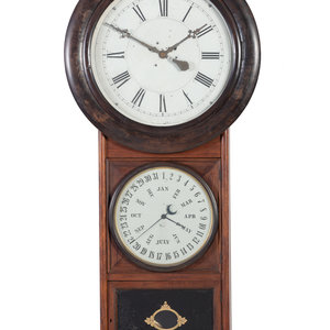 Appraisal: A Welch Spring Co Perpetual Calendar Wall Clock Late th