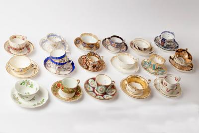 Appraisal: A group of twenty-eight English porcelain teacups and saucers together