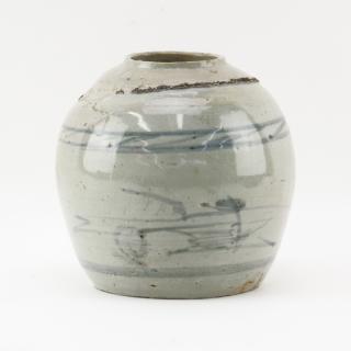 Appraisal: th Century Chinese Ming Style Blue and White Pottery Jar