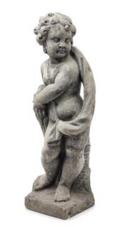 Appraisal: A Cast Stone Figure of a Putto th th century