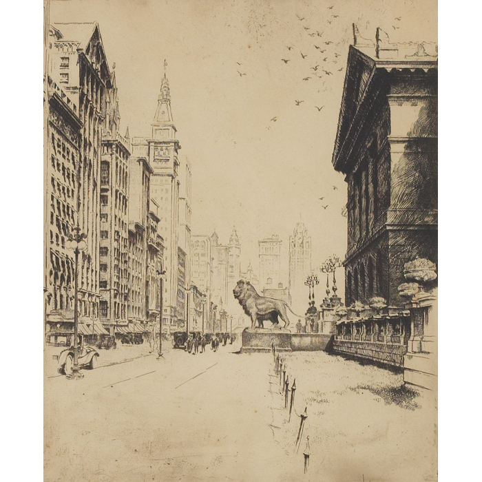 Appraisal: Otto J Schneider American - Chicago Scenes c group of