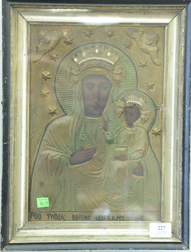 Appraisal: Two Icons to include carved wood with painted faces and