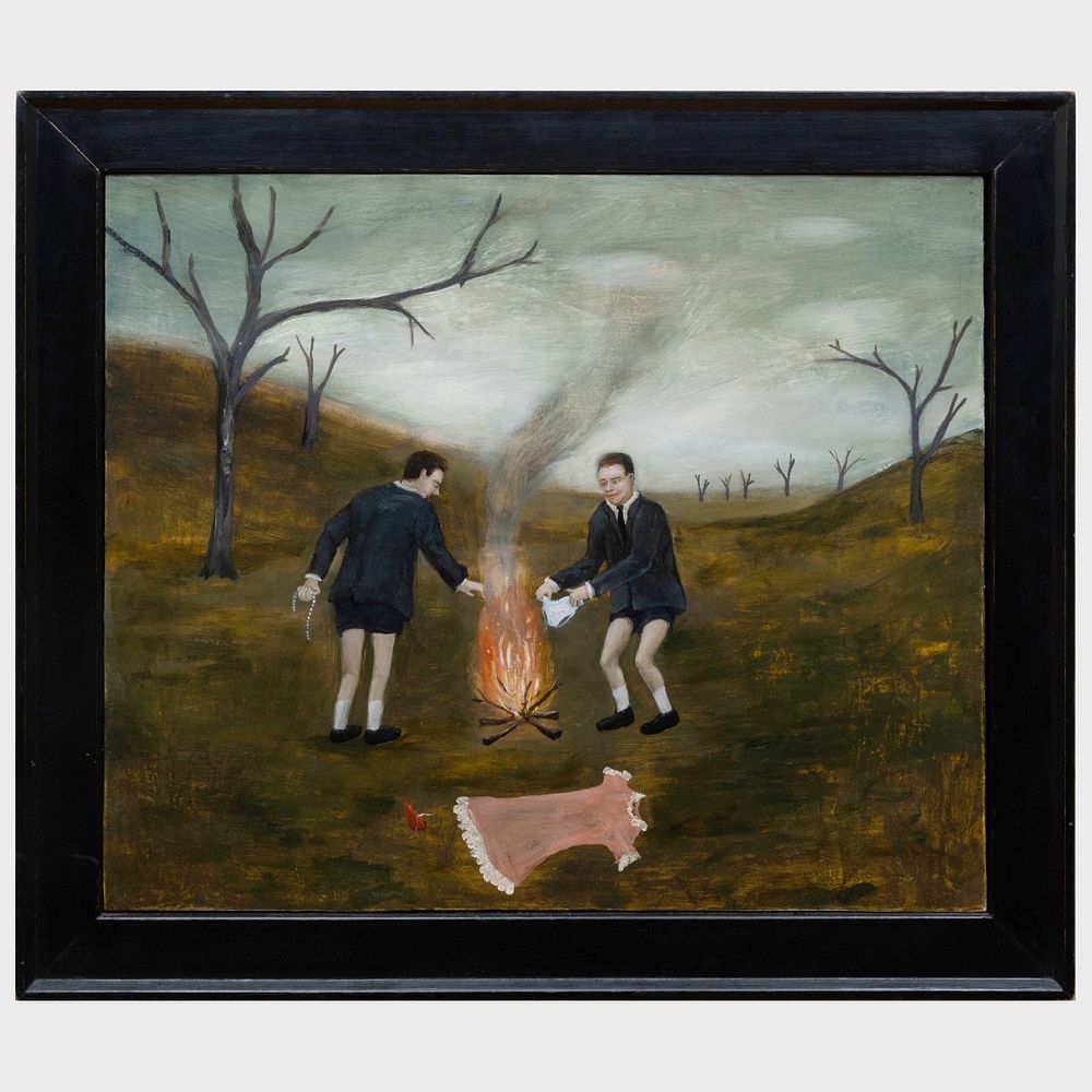 Appraisal: Seth Michael Forman b School Boys Oil on board signed