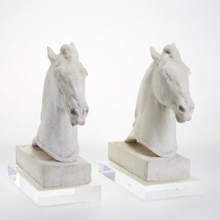 Appraisal: Pair Manner of Jean-Michel Frank sculptures th c plaster horse