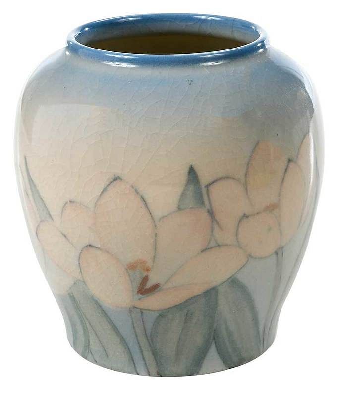 Appraisal: Rookwood Vellum Tulip Vase Kataro Shirayamadani American circa hand painted