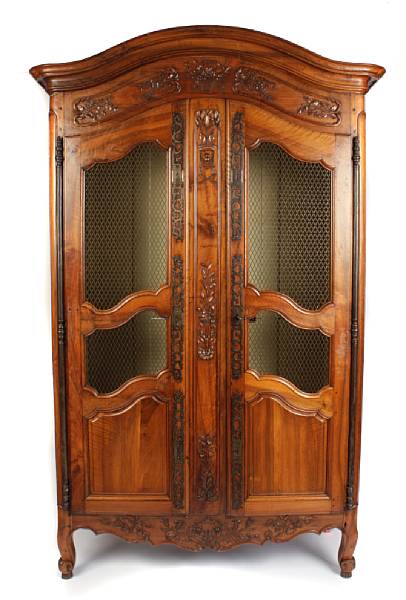 Appraisal: A Louis XV fruitwood armoire height in width in depth