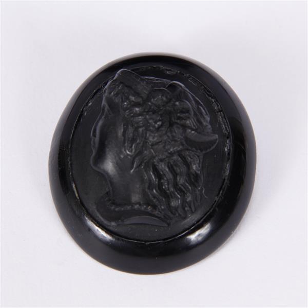 Appraisal: Late Victorian Edwardian black vulcanite mourning cameo in high relief