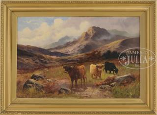 Appraisal: CHARLES W OSWALD English fl - HIGHLAND CATTLE Oil on