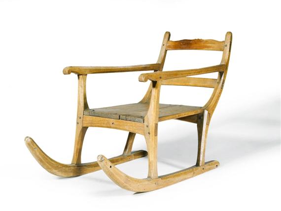 Appraisal: CHILD'S SLED Alpine th century Oak and pinewood