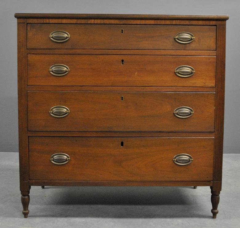 Appraisal: - Lancaster County Pa Sheraton walnut chest of drawers c