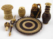 Appraisal: A netsuke and five turned bone items