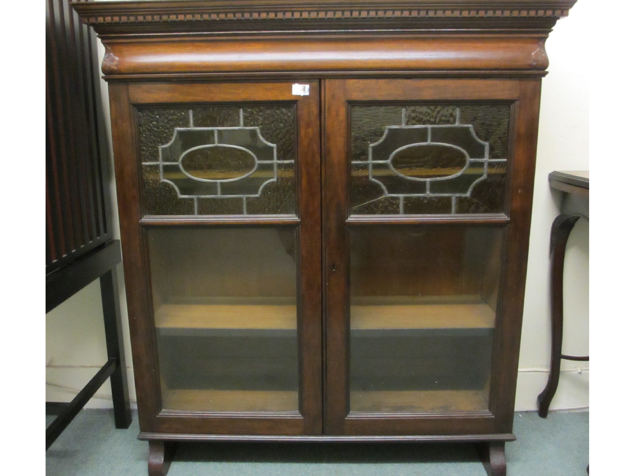 Appraisal: Edwardian mahogany two door bookcase top