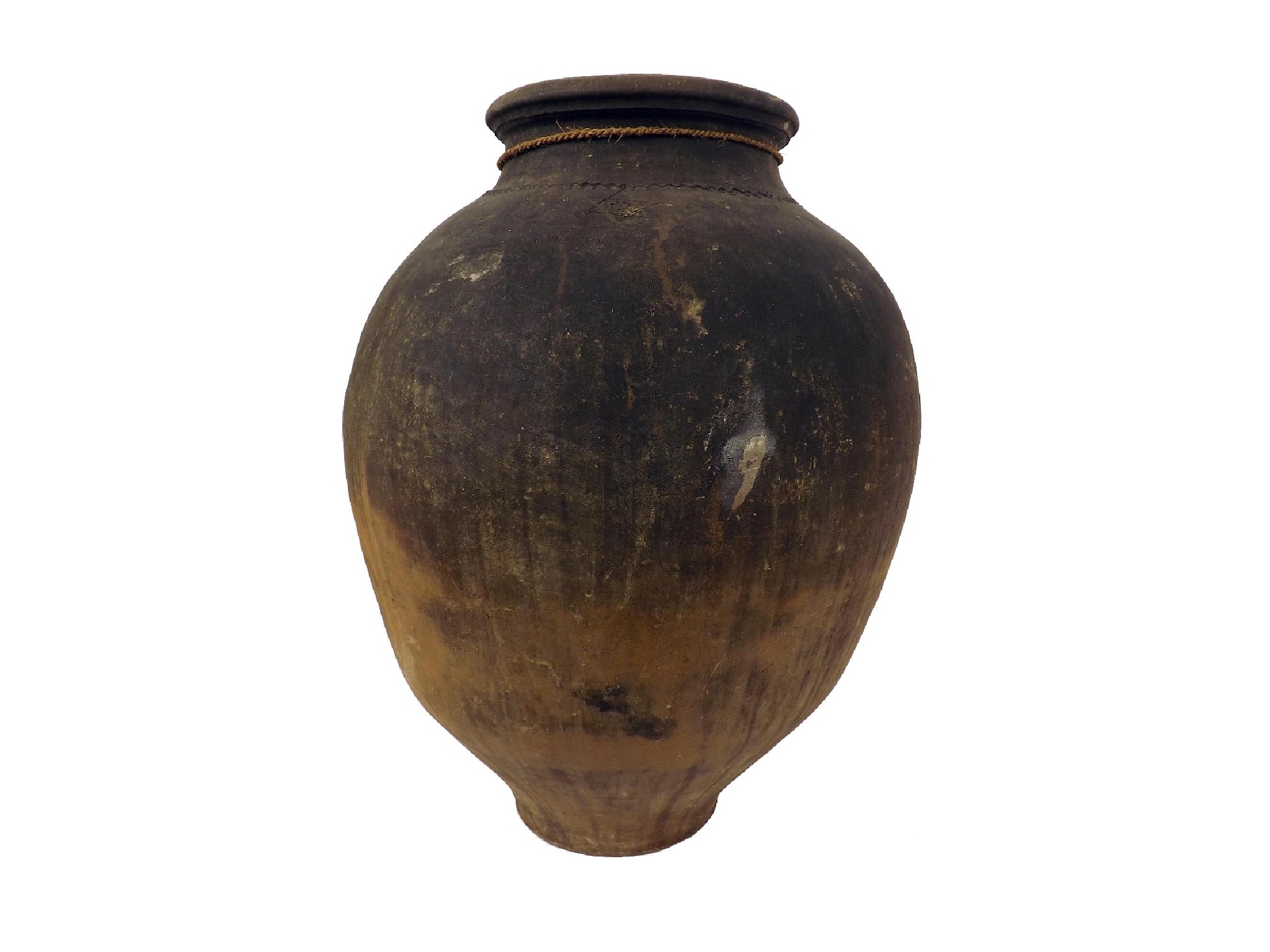 Appraisal: Massive terracotta baluster vase inscribed with The Star of David