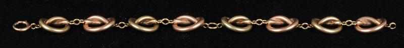 Appraisal: TWO COLOR GOLD LINK BRACELET In rose gold and yellow