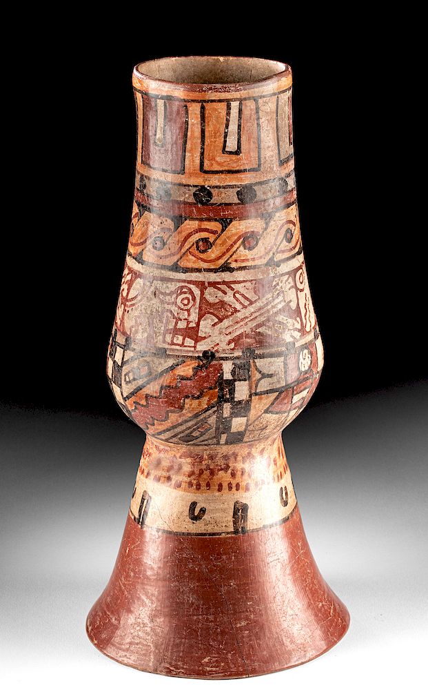 Appraisal: Mixtec Polychrome Vessel - Skull Cross Bone Motif Pre-Columbian Mexico