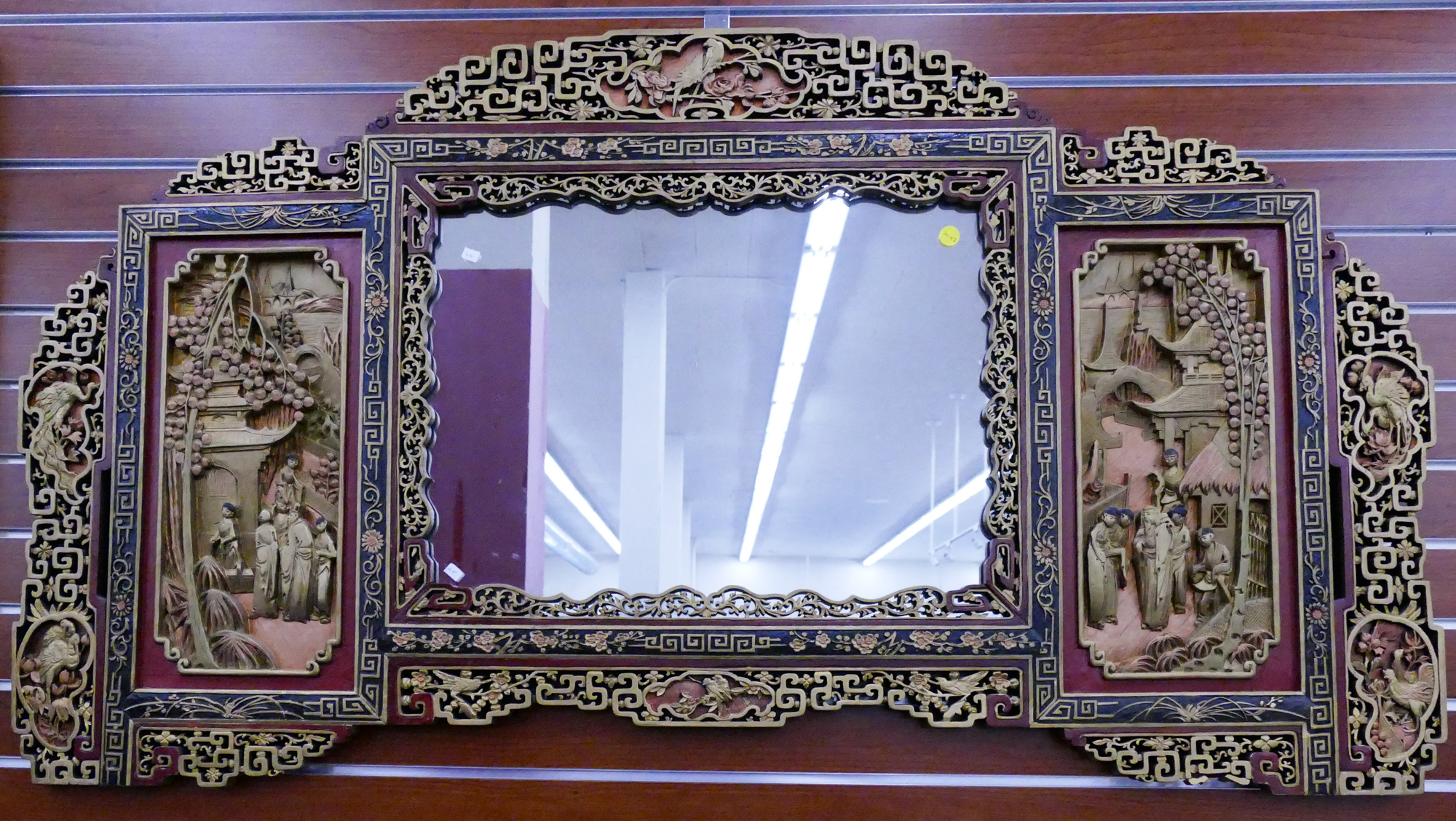 Appraisal: Ornate Chinese Gilt Carved Mantle Mirror- x ''