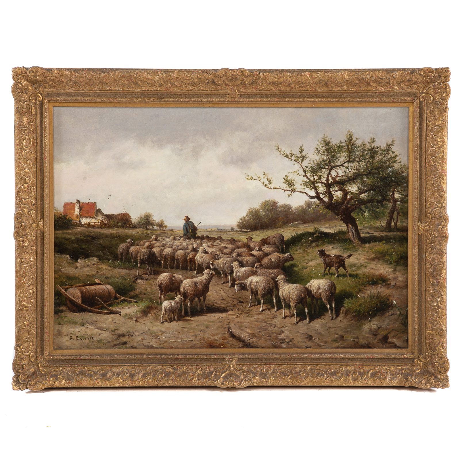 Appraisal: FELIX-SATURNIN BRISSOT RETURNING HOME OIL French - Oil on canvas