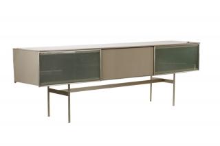 Appraisal: Luminare Modern Gray Lacquered Credenza Luminaire American founded late th