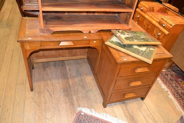 Appraisal: A s FRENCH OAK CORNER DESK A s FRENCH OAK