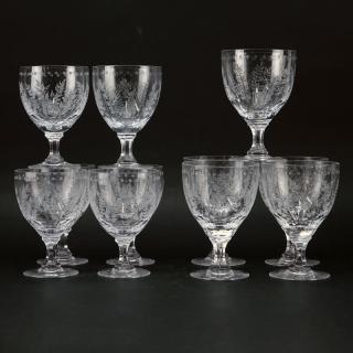 Appraisal: Set of Eleven William Yeoward Fern Crystal Goblets Includes wine