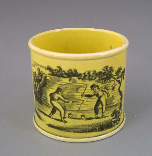 Appraisal: English Canary child's mug th c with transfer decoration of