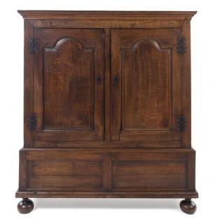 Appraisal: A Georgian Style Oak Linen Press incorporating th century elements