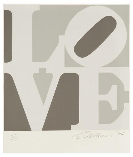 Appraisal: Robert Indiana b love silkscreen printed in colors signed and