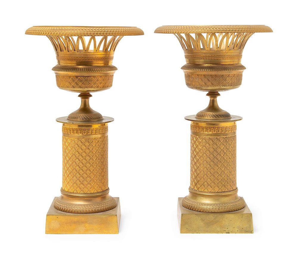 Appraisal: A Pair of Empire Style Gilt Bronze Ornaments A Pair