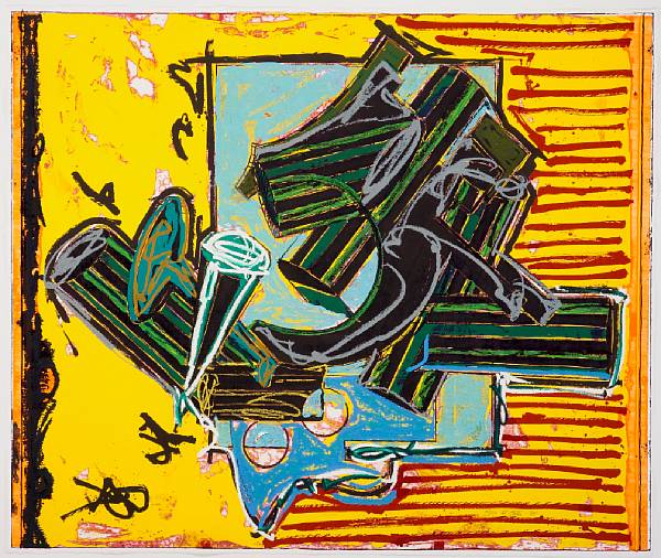 Appraisal: Frank Stella American born La Penna di hu Silkscreen woodcut