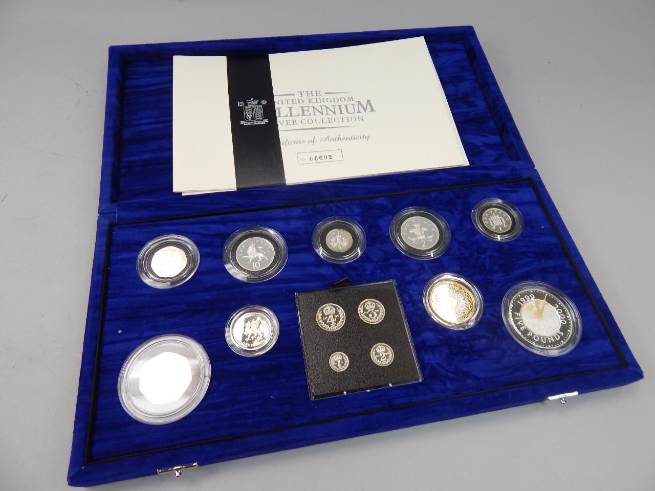 Appraisal: A Royal Mint Millennium silver coin collection proof set No