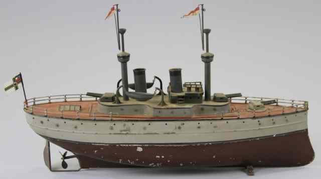 Appraisal: FLEISCHMANN WARSHIP C hand painted done in grey and brown