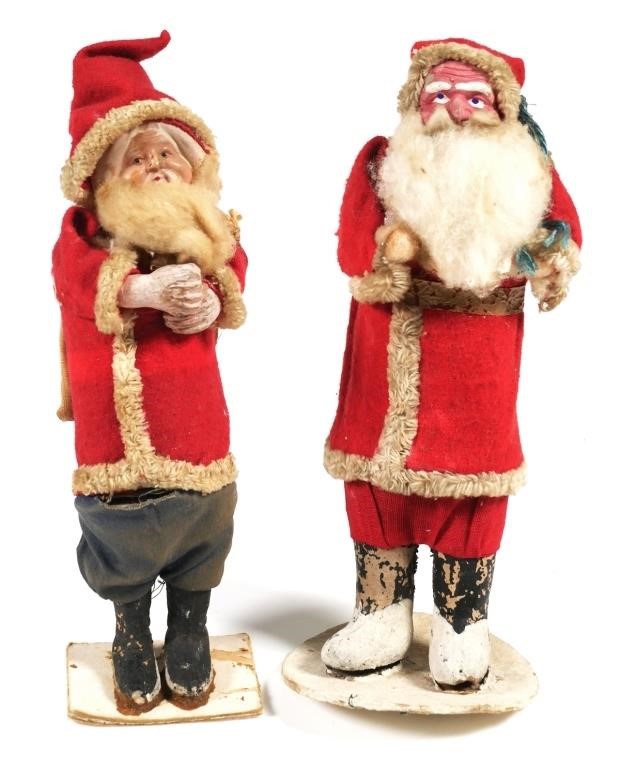 Appraisal: Two vintage early C Santa Claus figures Possibly German Each