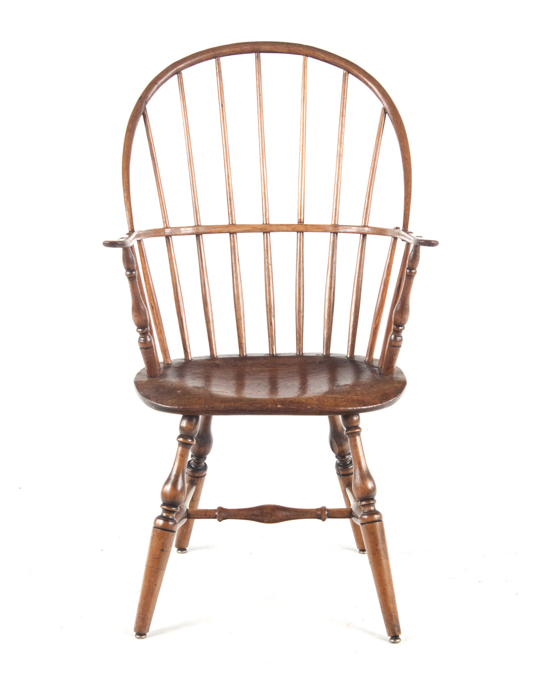 Appraisal: Federal mixed wood sack-back Windsor armchair late th early th