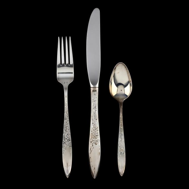 Appraisal: Gorham White Paisley Sterling Silver Flatware pieces service for four