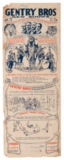 Appraisal: Gentry Brothers New Shows N p ca Pictorial broadside printed