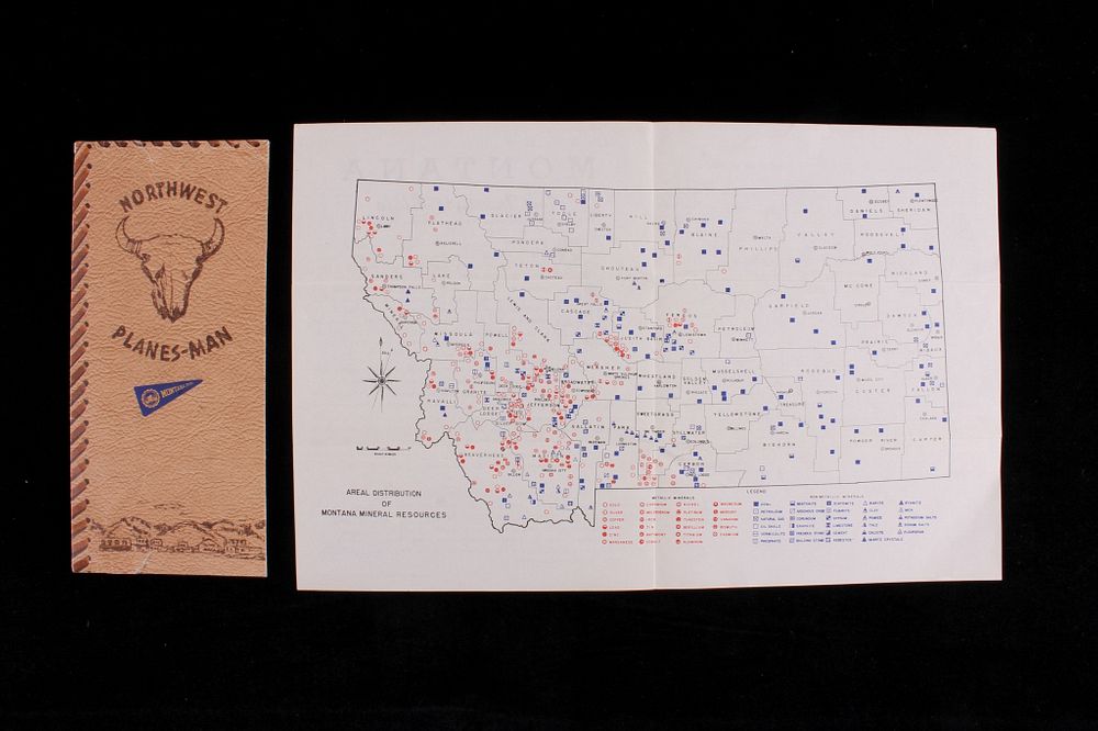 Appraisal: Aerial Distribution Map Montana Mineral Resource For your consideration is