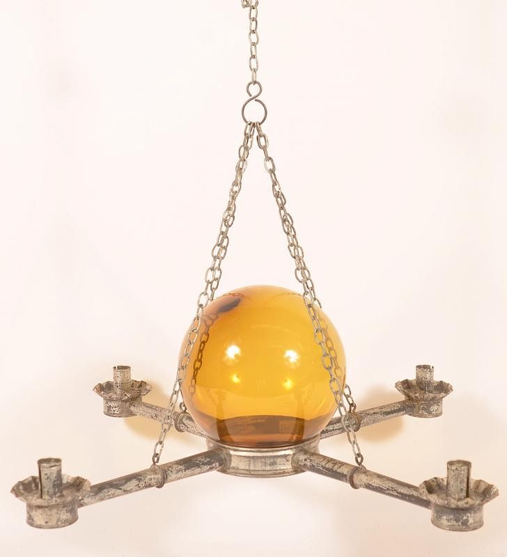 Appraisal: Jerry Martin Tin Arm Chandelier Jerry Martin Tin Arm Chandelier